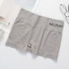 Pair of gray Munafie shorts laid flat on a surface with minimal props